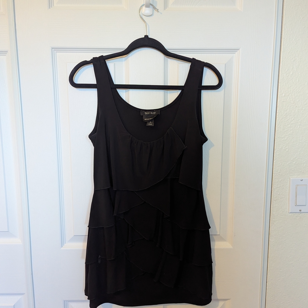 White House Black Market Black Tiered Mini Dress